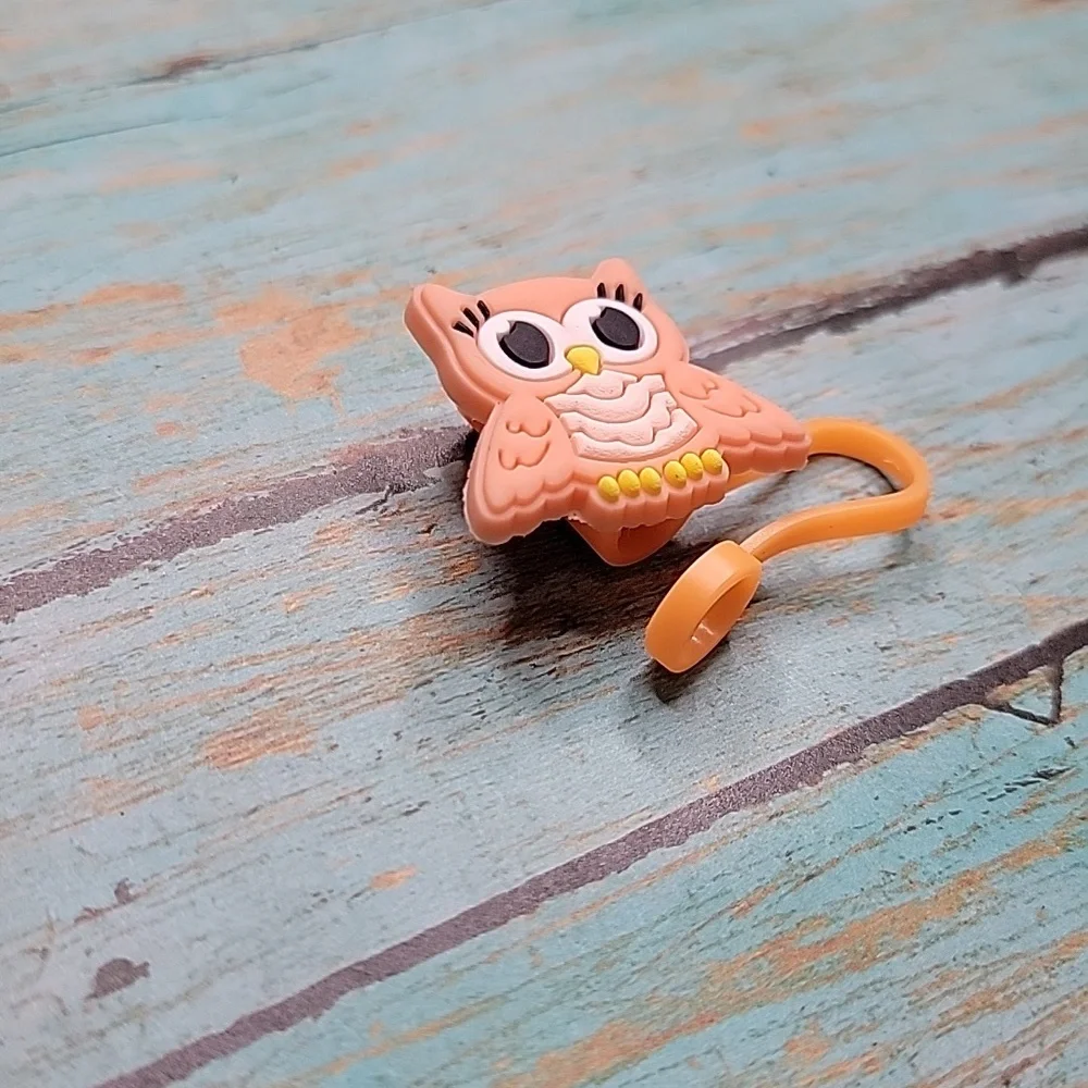 Peach Owl Straw Topper - Picture 4 of 5